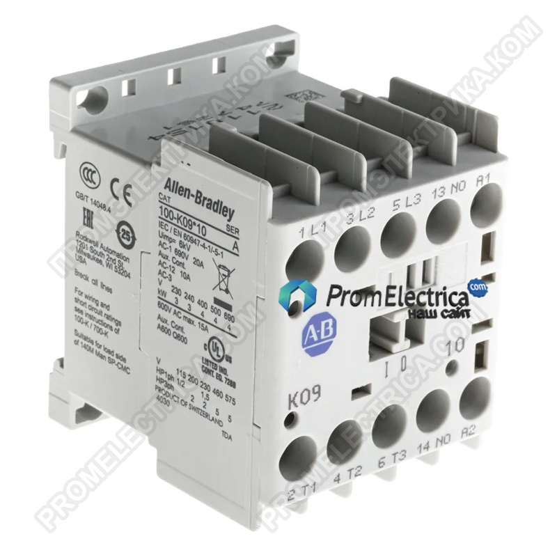 100-K09ZJ10 Контактор 3-полюсный 9A, 24VDC Allen-Bradley