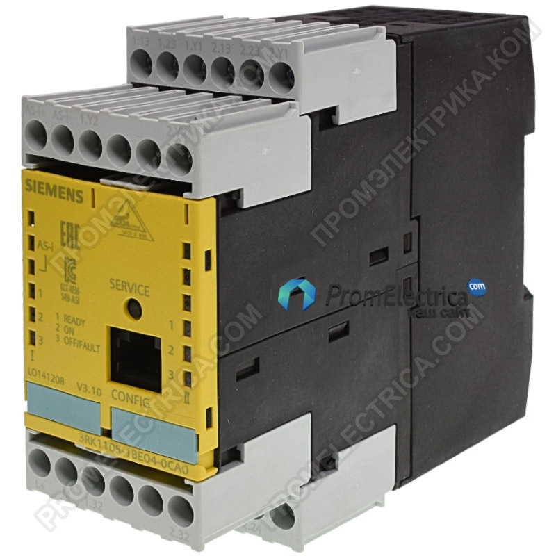 3RK1105-1BE04-0CA0 Монитор безопасности, с двумя блокировочными цепями и по одной сигнальной цепи IP20 Siemens