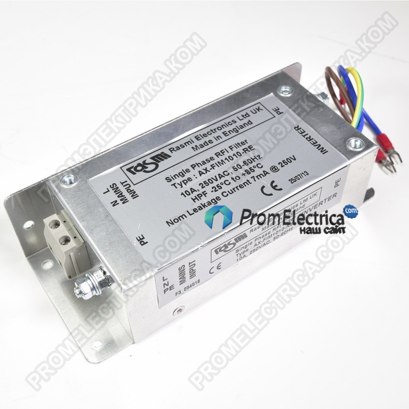 AX-FIM1010-RE Входной фильтр ЭМС для инверторов серии 10A 1ph, 250V 70mA 169 x 71 x 45 156 x 51 M4 06 Omron