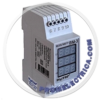 ВМ-3 BLUE Вм-3 Вольтметр Digitop blue, Пределы измерений для каждой фазы: ~100 B … ~400 B, Корпус на DIN-рейку шириной 2 модуля 17,5 мм.