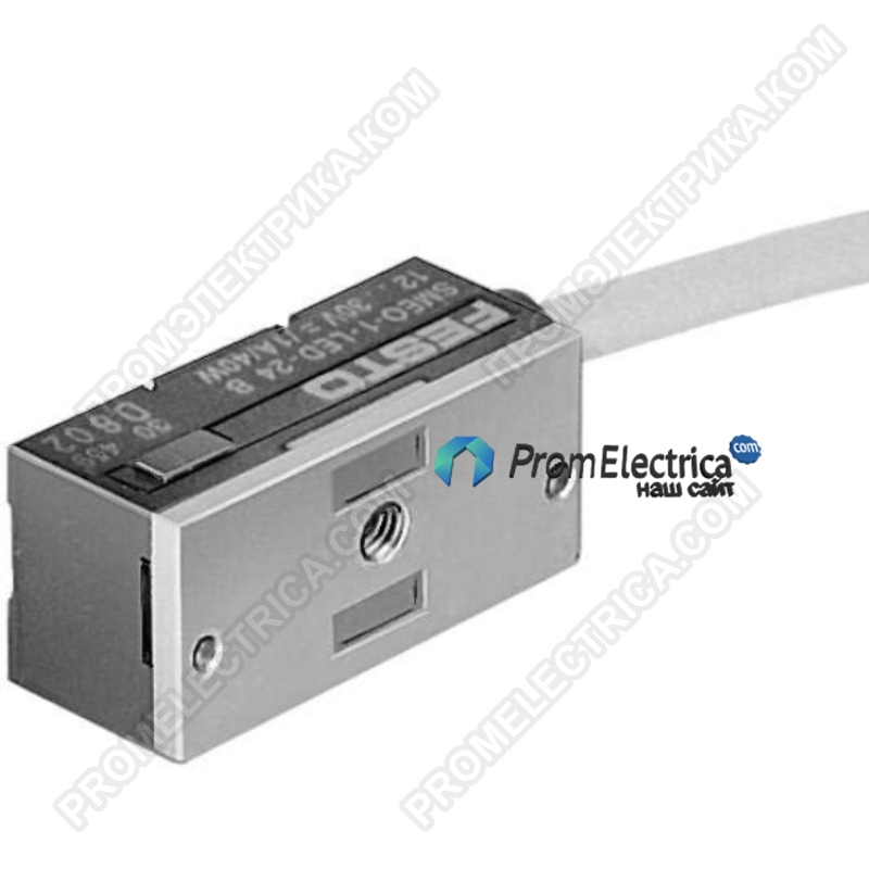 SMEO-1-LED-24-B Герконовый датчик положения , с светодиодом, 12...27 VDC, кабель 3-жильный, длина 2,5 м. Нормально разомкнутый контакт. Без крепежного комплекта.Festo