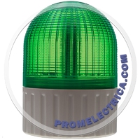 SL100B-220-G Зелёный светодиодный проблесковый маяк 220VAC (50mA) 6 режимов, диаметр 100мм, IP55, сирена 80дБ