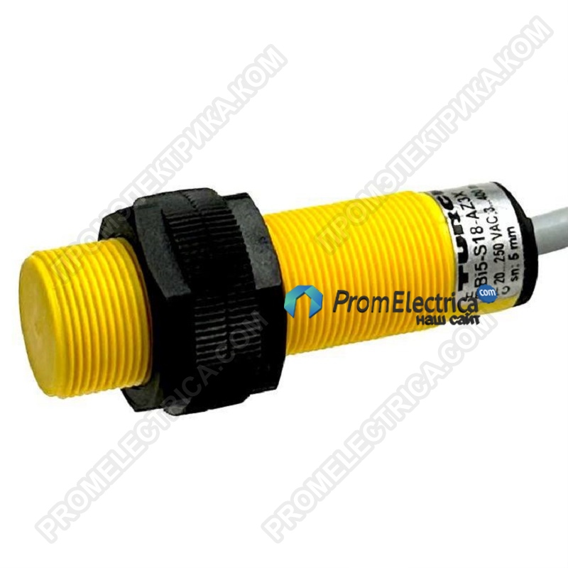 BI5-S18-AZ3X Индуктивный датчик М18, дист. 5 мм., 2 проводной 20-250 AC/DC, NO, кабель 2 м.