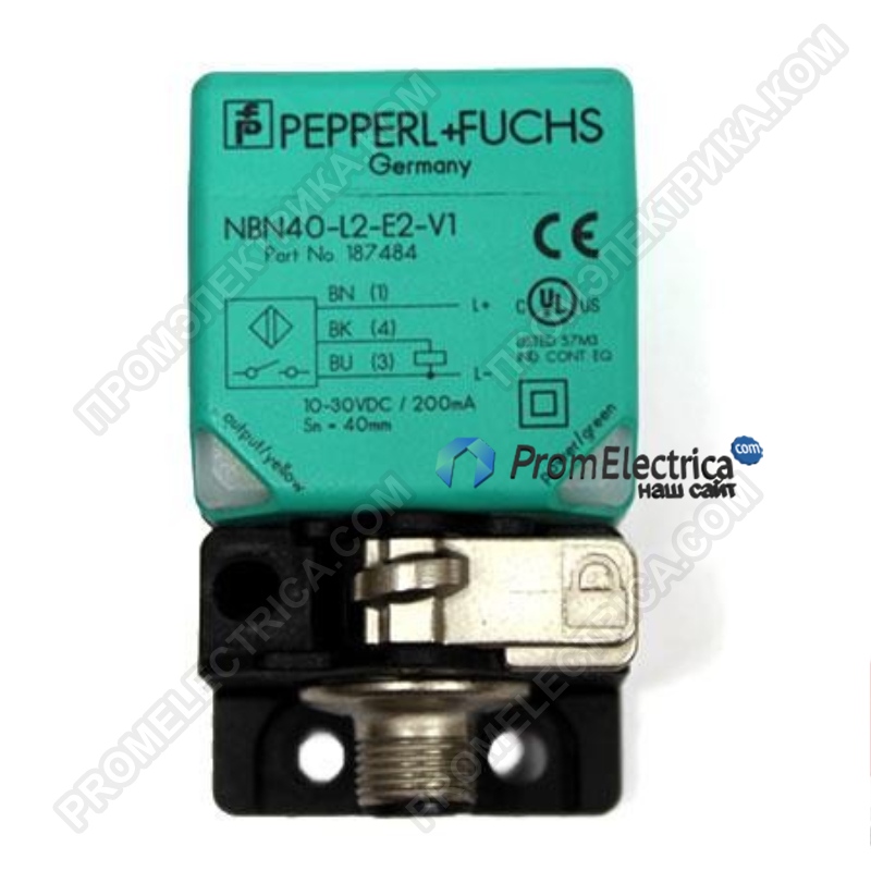NBN40-L2-E2-V1 Индуктивный датчик, дист. 40мм., PNP/NO, 10-30V DC, разъем M12, Pepperl+Fuchs