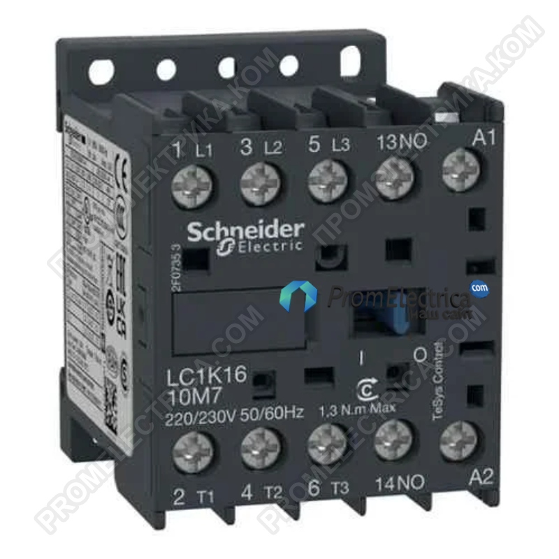 LC1K1610M7 Контактор 3-полюсный, 16А, 220 VAC Schneider Electric