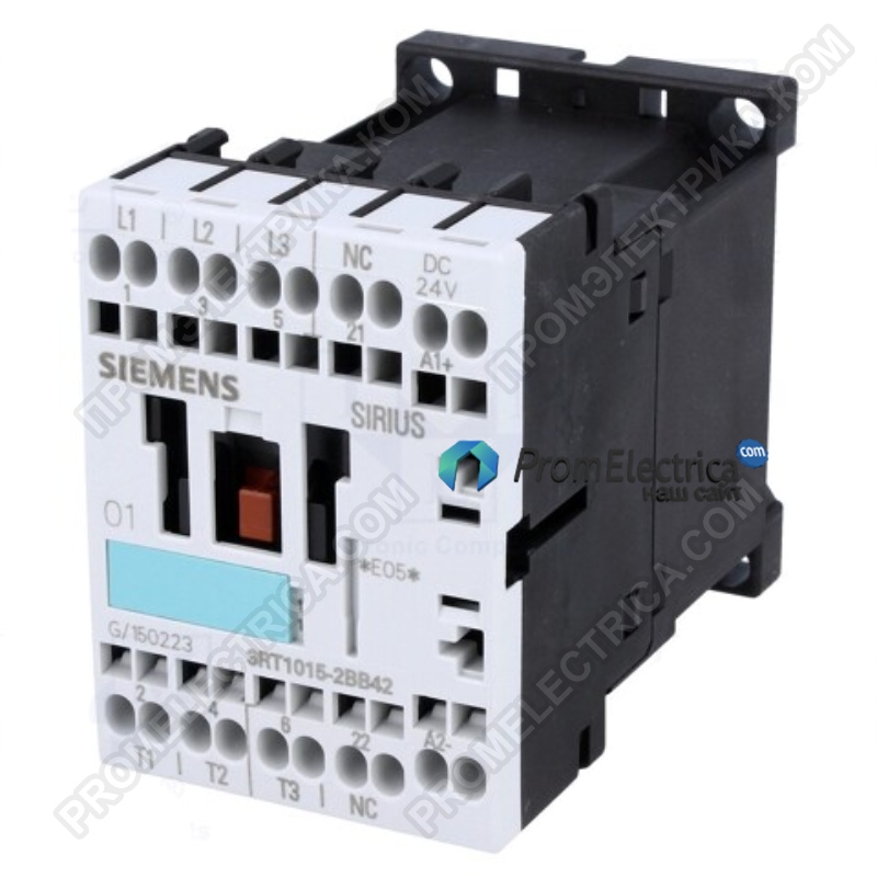 3RT1015-2BB42 Контактор 3-полюсный, вспомогательные контакты: NC, 24VDC, 7А Siemens