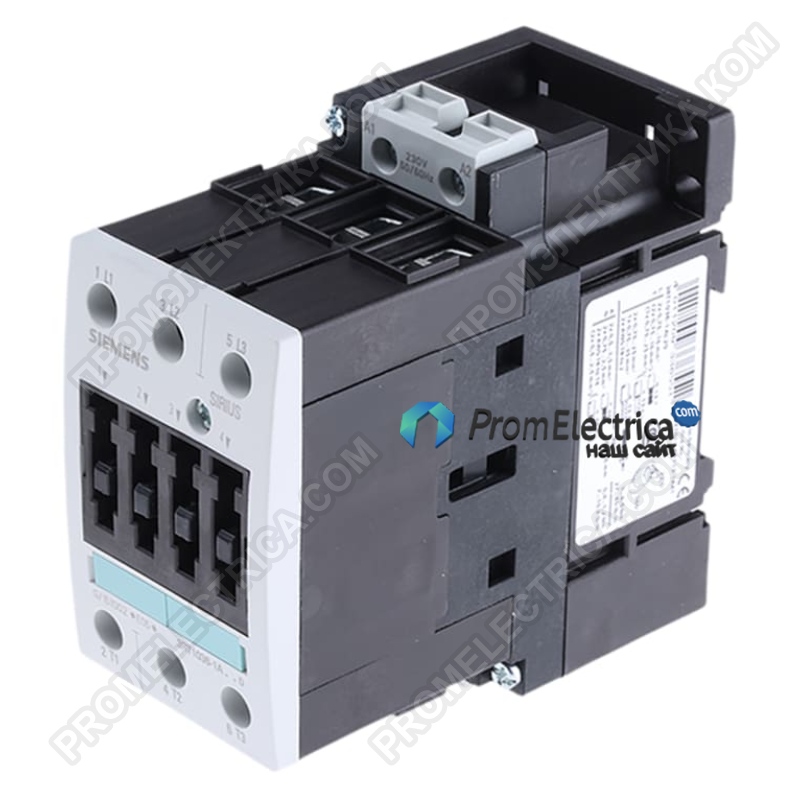 3RT1036-1AL20 Контактор 3P, AC-3, 22 КВТ/ 400 V, НОМ. НАПРЯЖЕНИЕ УПРАВЛЕНИЯ US = 230 V AC, 50/60 ГЦ, ТИПОРАЗМЕР S2, ВИНТОВЫЕ КЛЕММЫ,