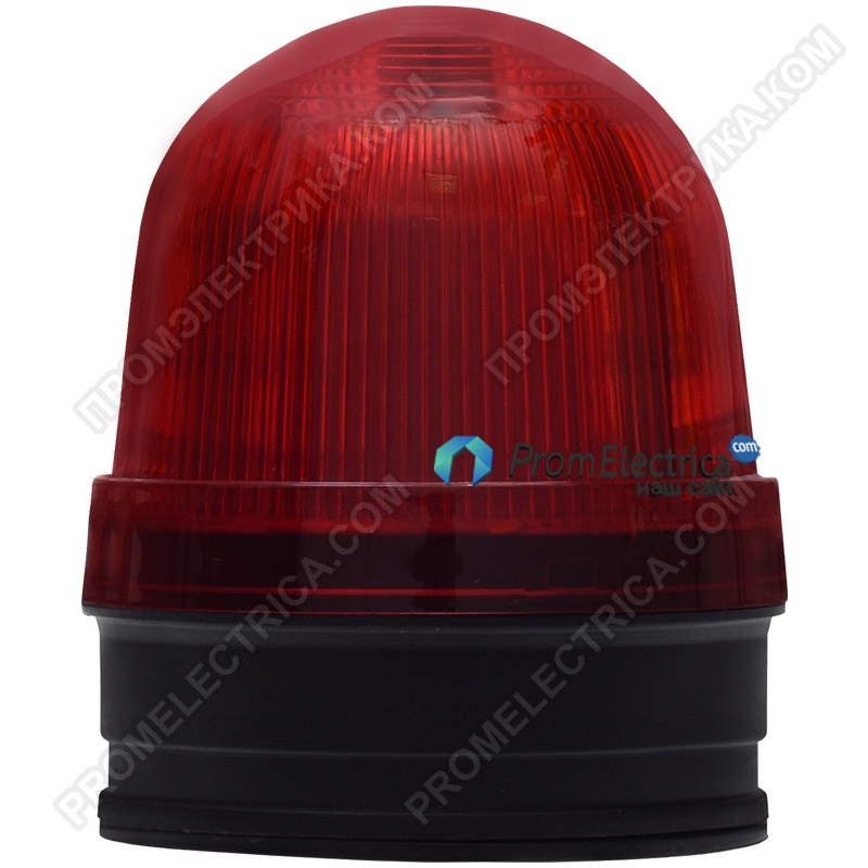 SL70B-R-12V Красный светодиодный проблесковый маяк 12VDC (52mA), вращение, диаметр 70мм, IP54, сирена 80дБ