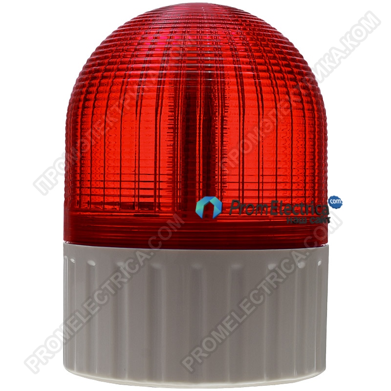 SL100B-220-R Красный светодиодный проблесковый маяк 220VAC (50mA) 6 режимов, диаметр 100мм, IP55, сирена 80дБ
