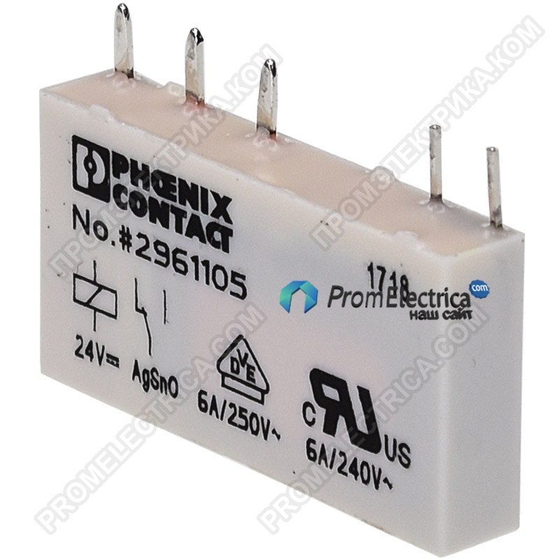 REL-MR- 24DC/21 Реле 24В =, 250В 6А,AgSnO, 2961105 Phoenix contact