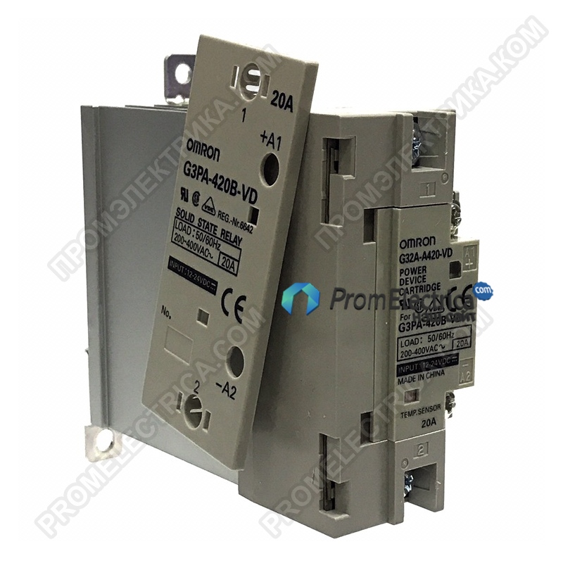 G3PA-420B-VD Твердотельное реле винтовые клеммы, управление 12..24 V DC, коммутация 400 V AC, 20 A