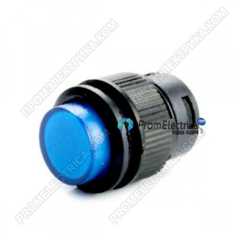 R16-503/AD Кнопка синяя с фиксацией 16мм, 24VDC