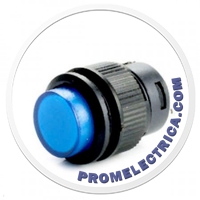 R16-503/AD Кнопка синяя с фиксацией 16мм, 24VDC