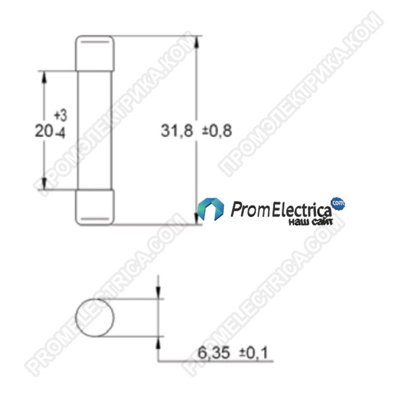 006710075 Предохранитель CH 6,3x32 F 2A/250V ETI