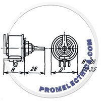 ППБЕ-15Г 15ВТ 1.5 КОМ Однооборотный проволочный резистор-потенциометр 15Вт 1.5 кОм