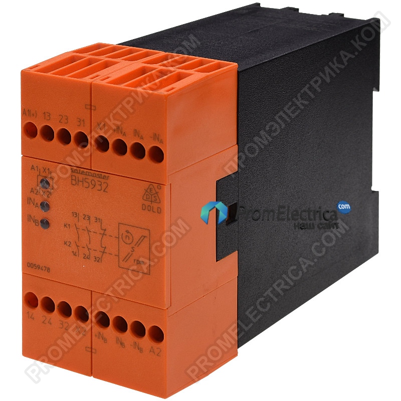 BH5932.22 Реле безопасности Dold Safemaster S BH 5932 Safety Relay, Dual Channel, 24 V dc, 2NO/NC Safety