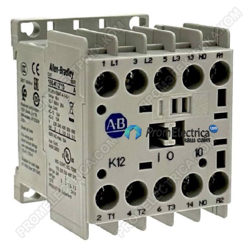 100-K12ZJ10 Контактор 3-полюсный 12А, 24VDC Allen-Bradley