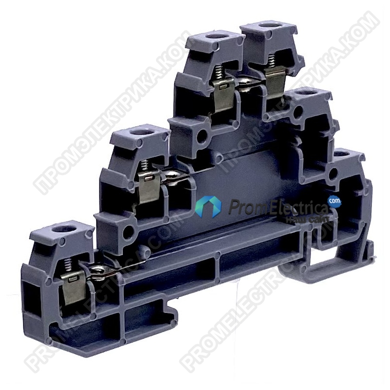 1SNA115542R1200 Клемма винтовая 3-х уровневая до 2.5 мм., серого цвета D2,5/6.D