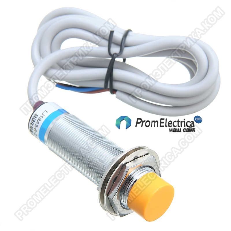 LJ18A3-8-Z/BX Индуктивный датчик М18. дист. 8 мм., NPN NO, кабель 2 м.