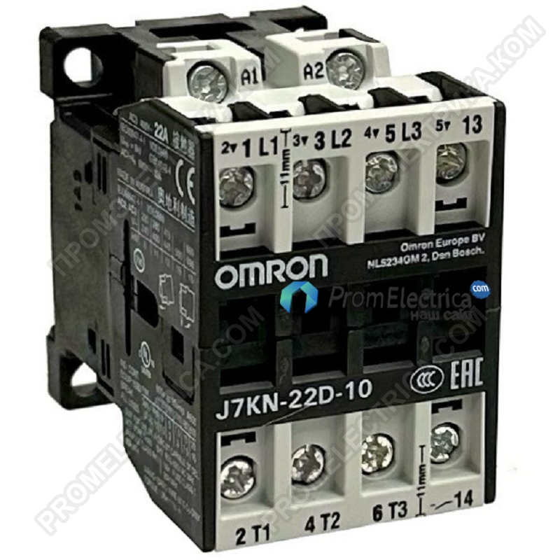 J7KN-22D-10-230VAC Контактор для двигателей серии J7KN, ток двигателя 22 A