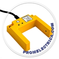 E3S-GS50F2 Щелевой оптический датчик, Sn=50мм, PNP, NC, кабель 2м